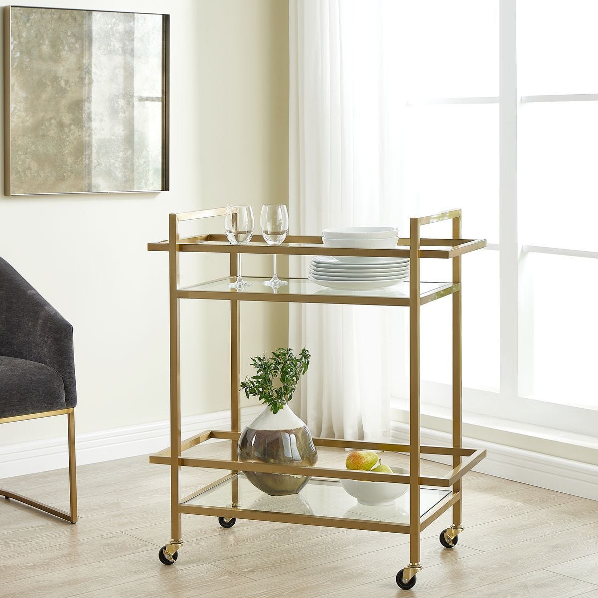Erena Bar Cart - available in various heights | Image 1 | InSTYLE Home & Rugs