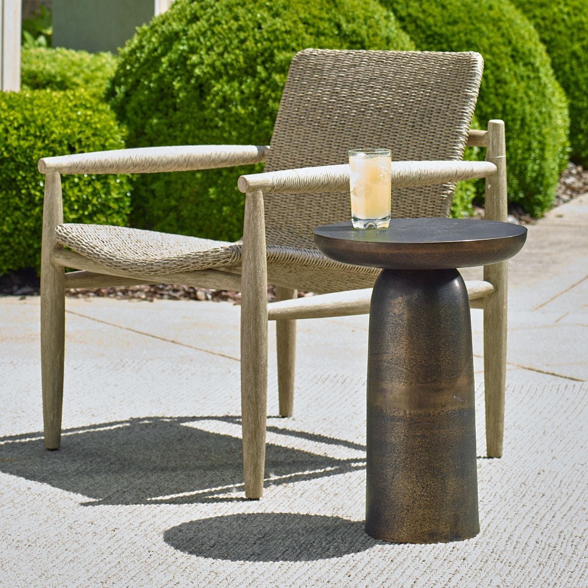 Joppa Indoor-Outdoor Accent Table, Golden Dark Bronze - functional accent table with unique design for any room | Image 1 | InSTYLE Home & Rugs