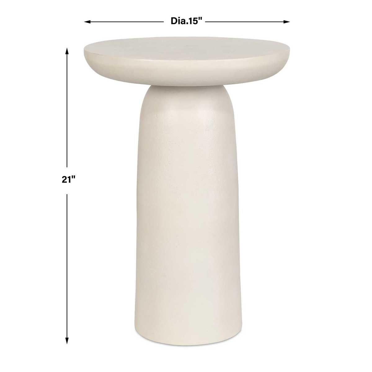 Joppa Indoor-Outdoor Accent Table, Warm White - small accent table with storage for a clutter-free space | Image 5 | InSTYLE Home & Rugs