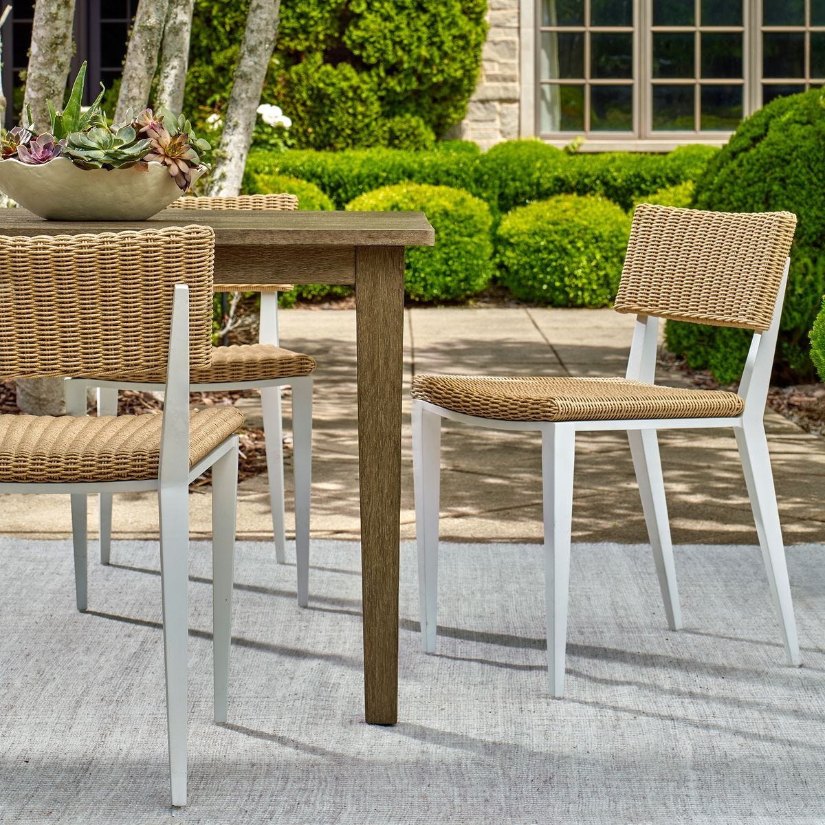 Calbas Outdoor Dining Chair, White - elegant seating for dining areas | Image 1 | InSTYLE Home & Rugs