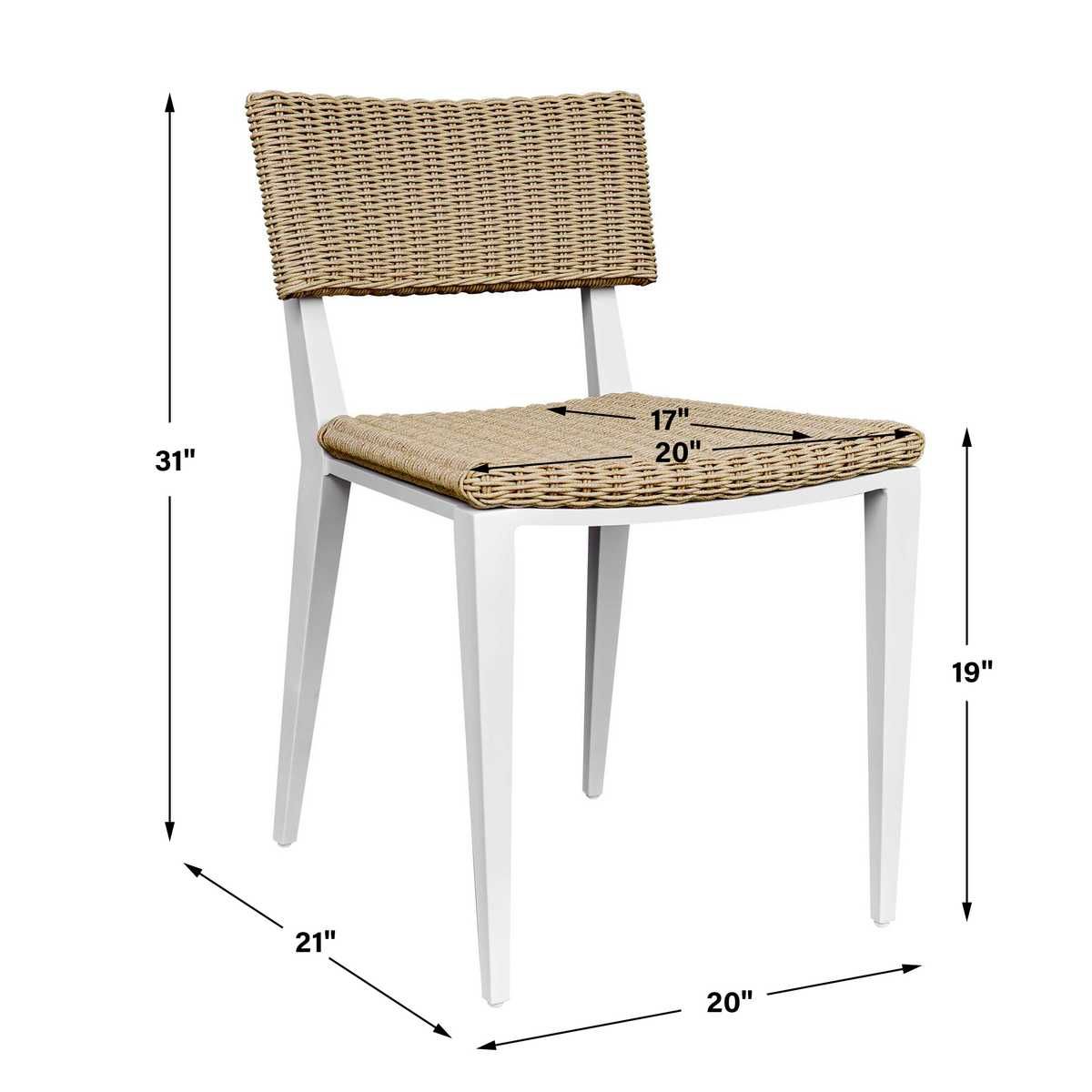 Calbas Outdoor Dining Chair, White - elegant seating for dining areas | Image 10 | InSTYLE Home & Rugs