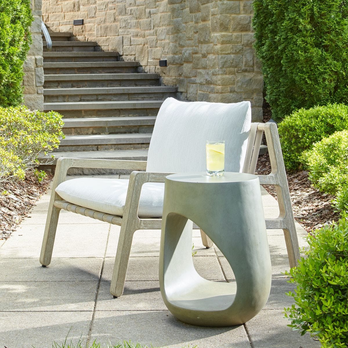 Lithos Indoor-Outdoor Accent Table - small accent table with storage for a clutter-free space | Image 1 | InSTYLE Home & Rugs