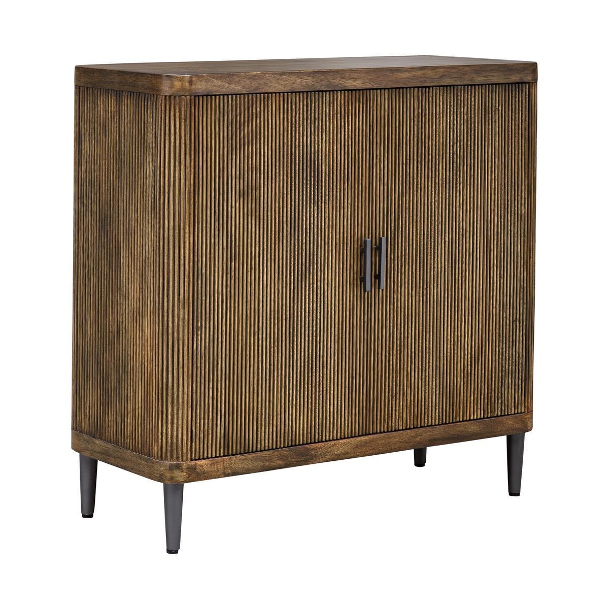 Pinstripe 2 Door Cabinet - stylish bar carts for entertaining | Image 4 | InSTYLE Home & Rugs
