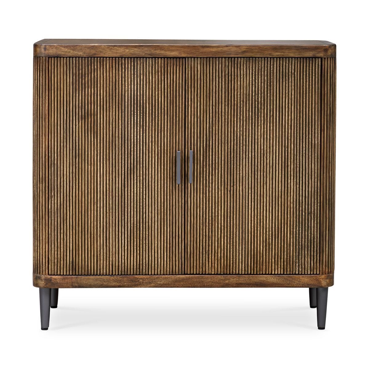 Pinstripe 2 Door Cabinet - stylish bar carts for entertaining | Image 2 | InSTYLE Home & Rugs