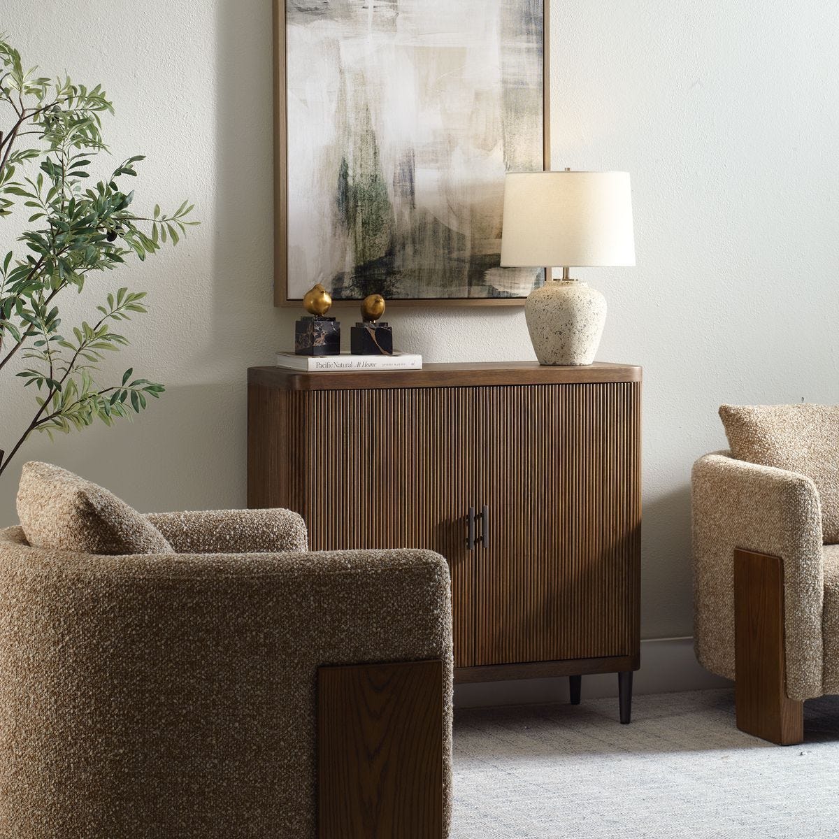 Pinstripe 2 Door Cabinet - stylish bar carts for entertaining | Image 3 | InSTYLE Home & Rugs