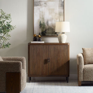Pinstripe 2 Door Cabinet - stylish bar carts for entertaining | Image 1 | InSTYLE Home & Rugs