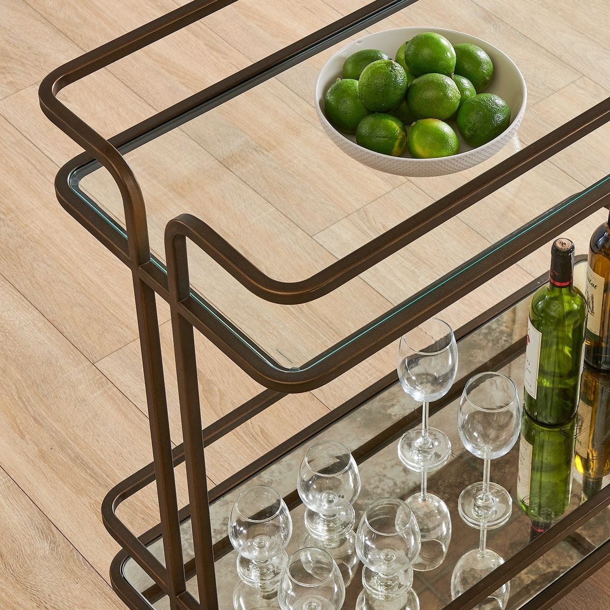 Erivo Bar Cart - elegant bar cart for hosting stylish cocktail parties | Image 4 | InSTYLE Home & Rugs