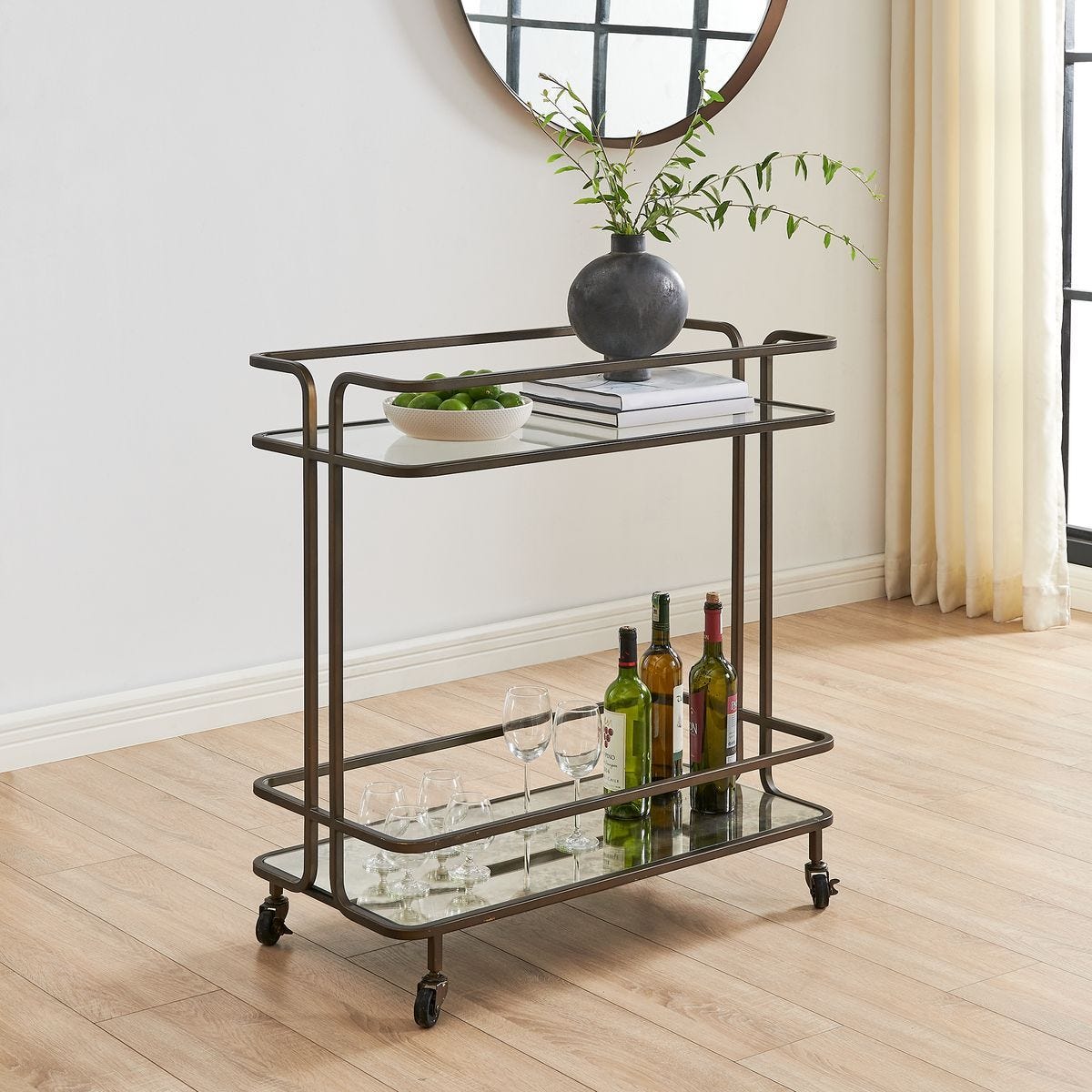 Erivo Bar Cart - elegant bar cart for hosting stylish cocktail parties | Image 3 | InSTYLE Home & Rugs