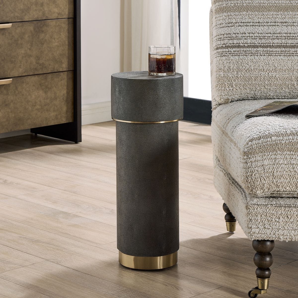 Wessex Drink Table, Charcoal - accent tables for living rooms | Image 1 | InSTYLE Home & Rugs