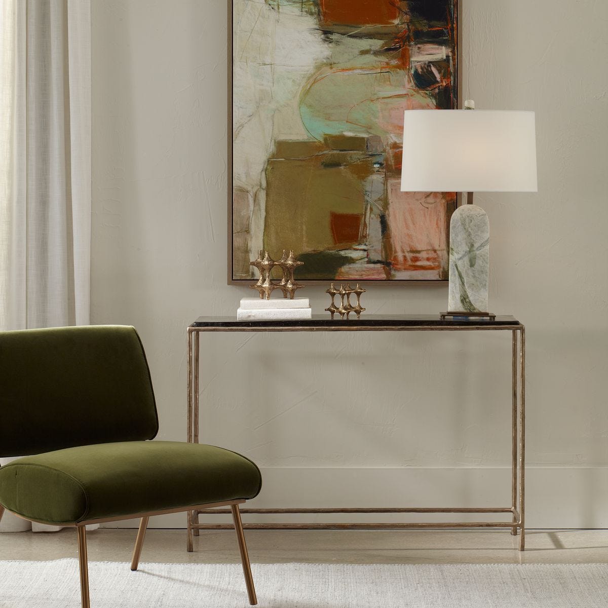 Ovard Console Table, 2 Cartons - perfect for hallway decor | Image 1 | InSTYLE Home & Rugs