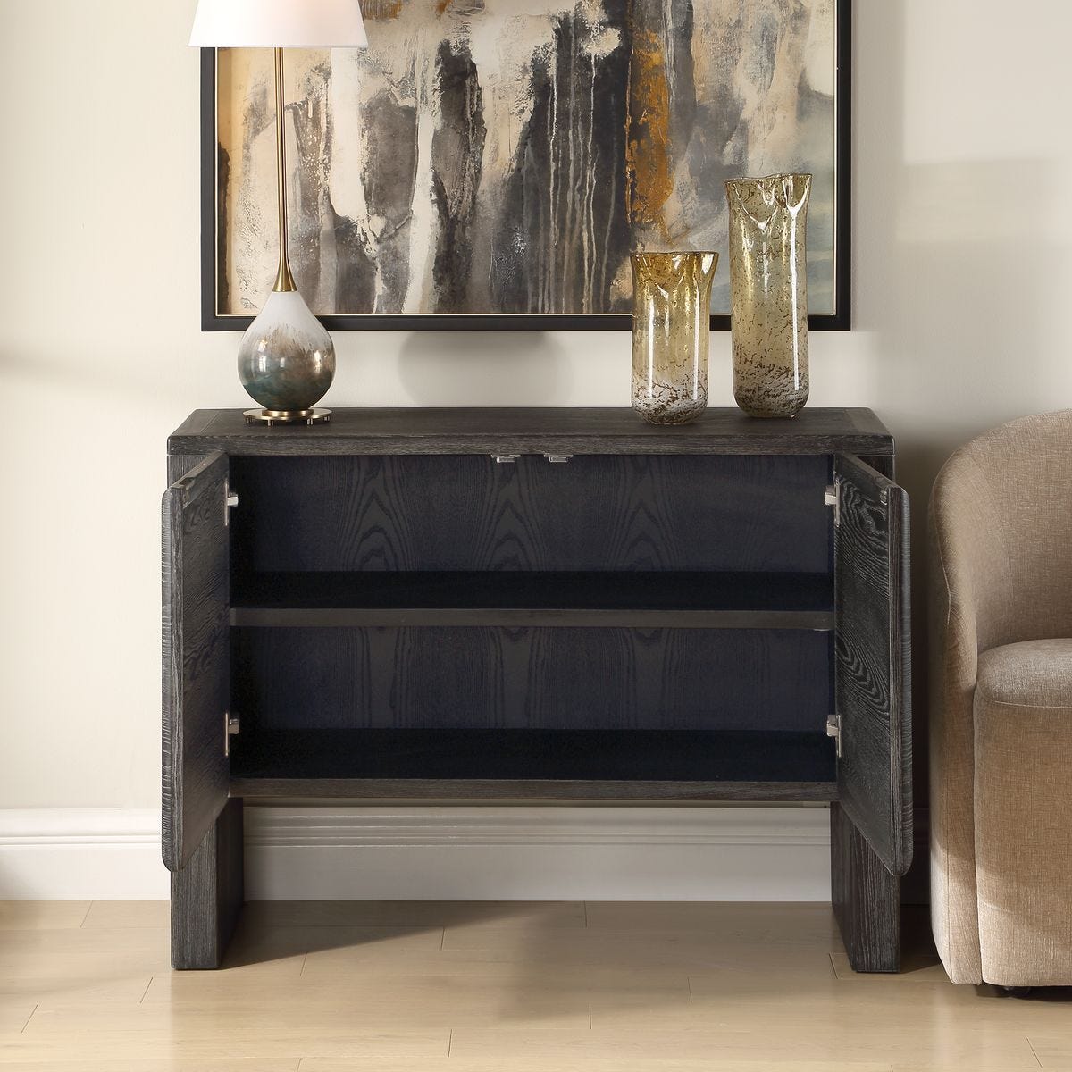 Bierk 2 Door Cabinet - perfect storage for drinks and glassware | Image 3 | InSTYLE Home & Rugs