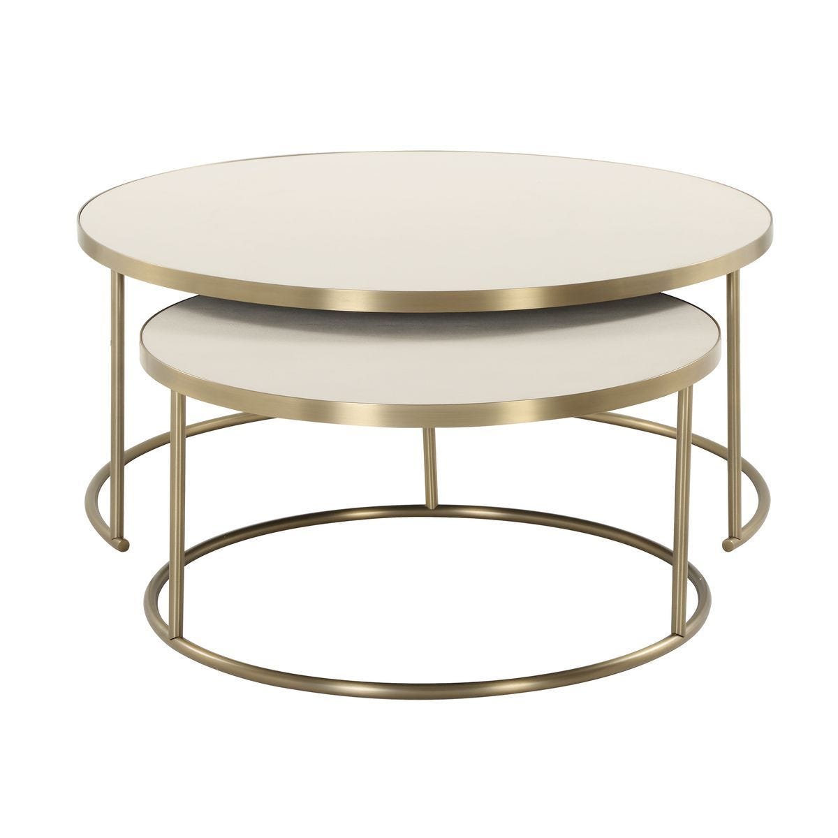 Aragon Nesting Coffee Tables, S/2, White - modern design for any room | Image 6 | InSTYLE Home & Rugs