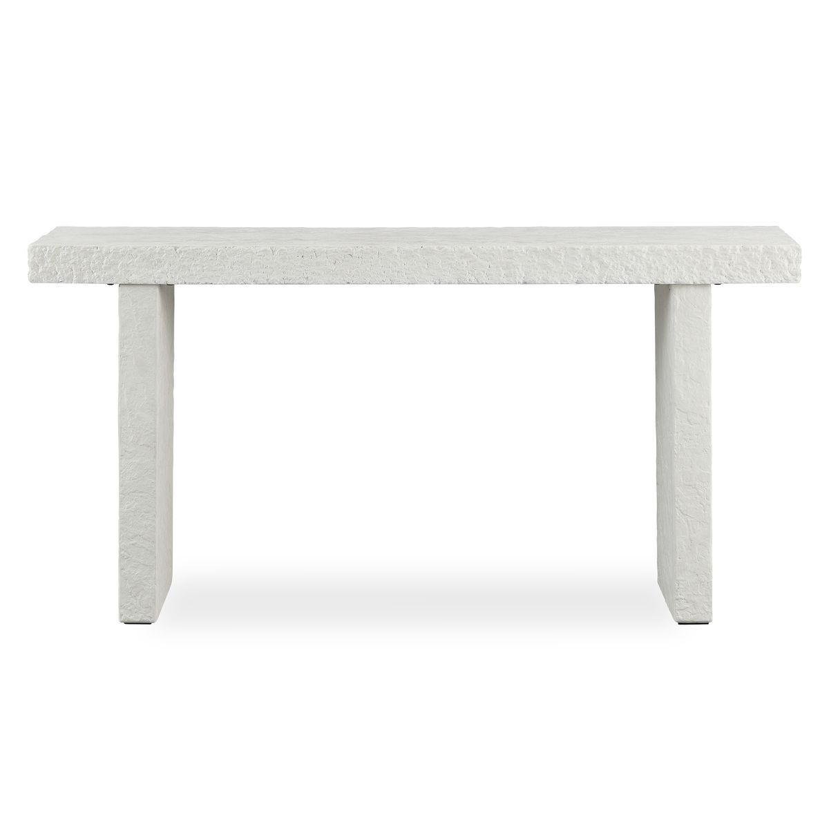 Hagan Indoor-Outdoor Console Table, Limestone, 2 CARTONS - elegant console table for modern living room decor | Image 2 | InSTYLE Home & Rugs