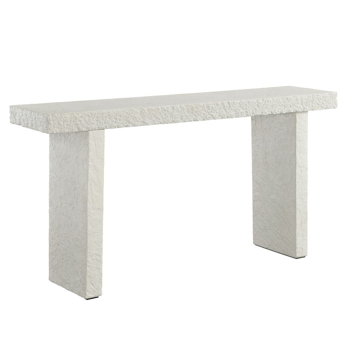 Hagan Indoor-Outdoor Console Table, Limestone, 2 CARTONS - elegant console table for modern living room decor | Image 3 | InSTYLE Home & Rugs