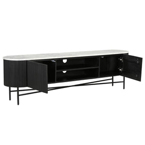 Reyna Media Cabinet, 71" - versatile media cabinet with doors to hide cables and clutter | Image 4 | InSTYLE Home & Rugs