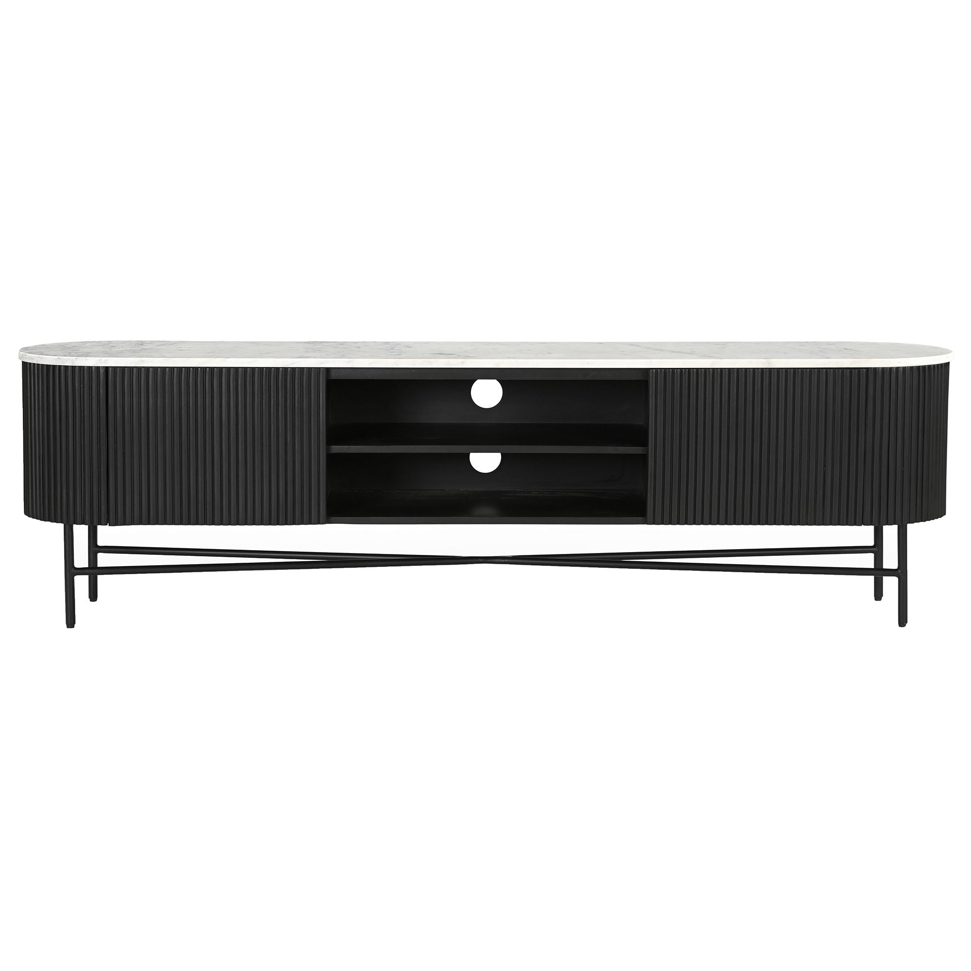 Reyna Media Cabinet, 71" - versatile media cabinet with doors to hide cables and clutter | Image 6 | InSTYLE Home & Rugs