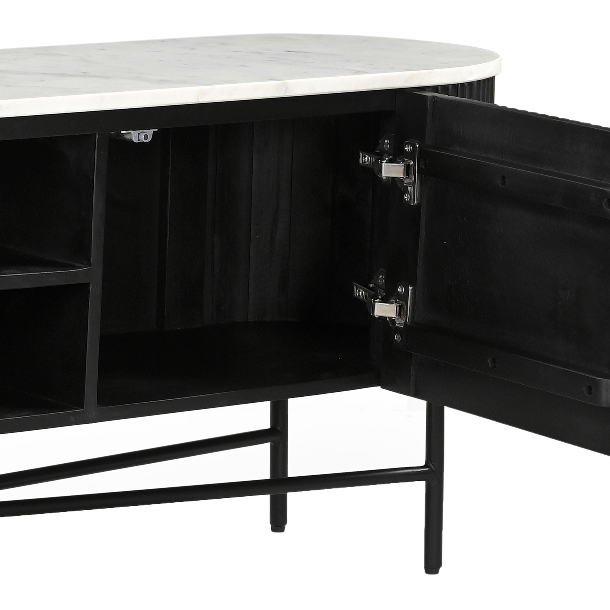 Reyna Media Cabinet, 71" - versatile media cabinet with doors to hide cables and clutter | Image 8 | InSTYLE Home & Rugs