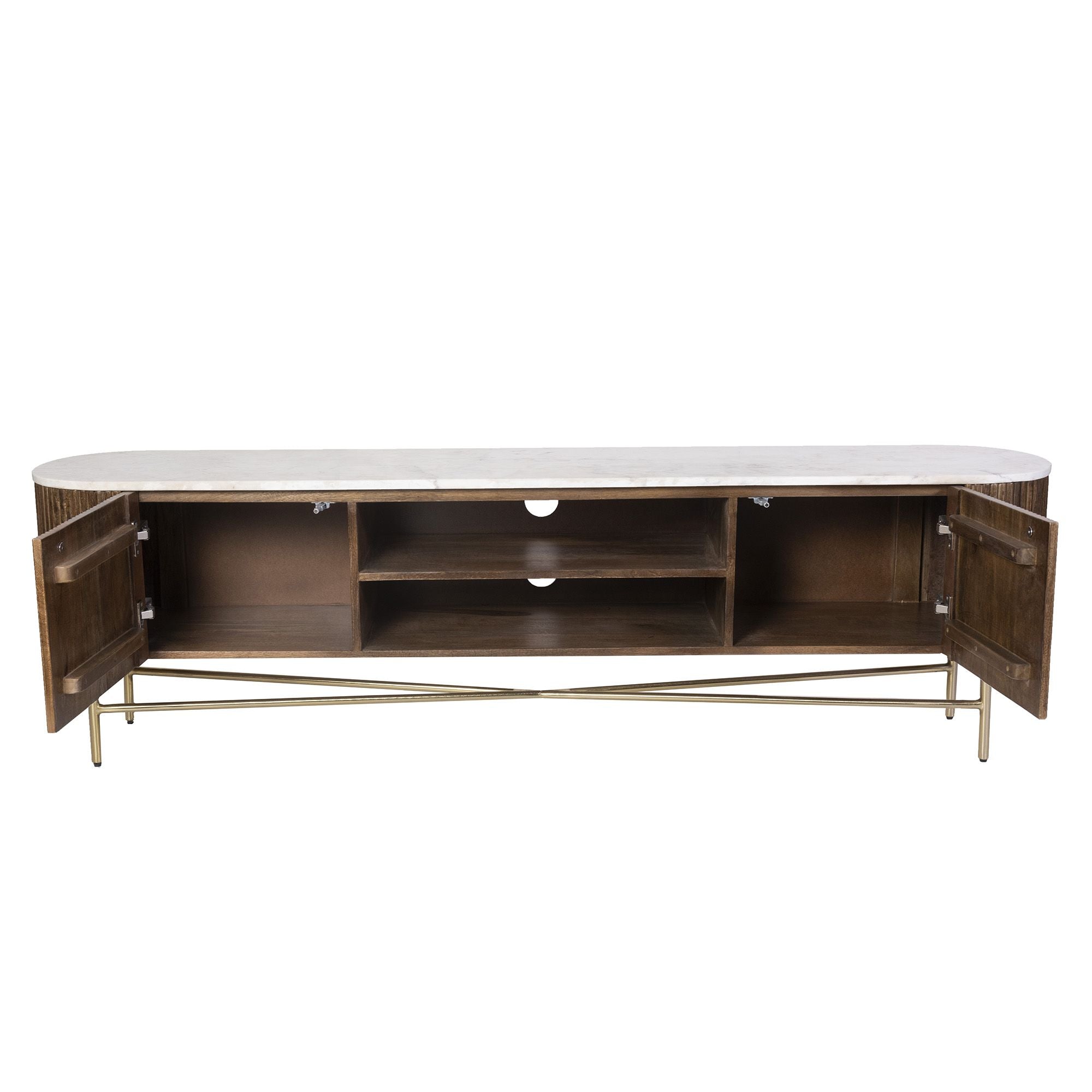 Reyna Media Cabinet, 71" - versatile media cabinet with doors to hide cables and clutter | Image 11 | InSTYLE Home & Rugs