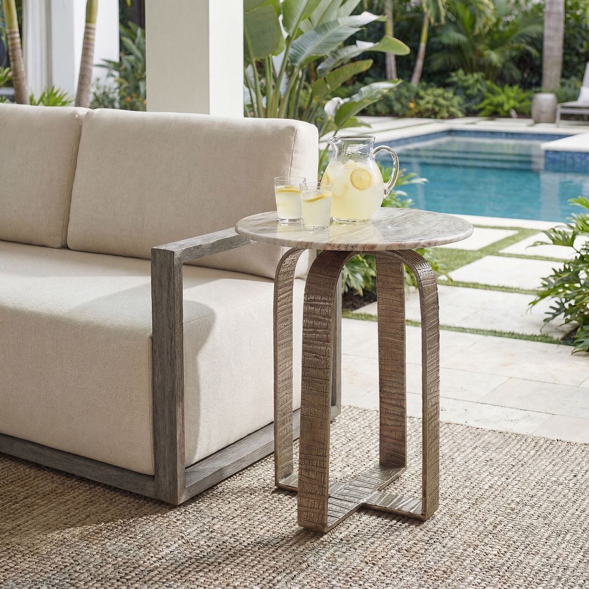 Warner Indoor-Outdoor Side Table - chic and functional side table for your living room | Image 1 | InSTYLE Home & Rugs