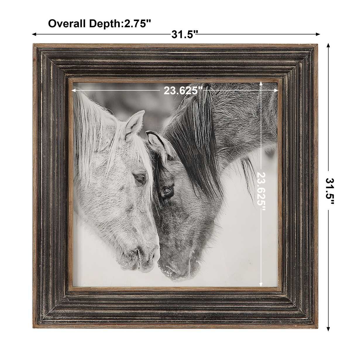 Custom Black and White Horses Framed Print - timeless artwork that brings character to any space | Image 7 | InSTYLE Home & Rugs
