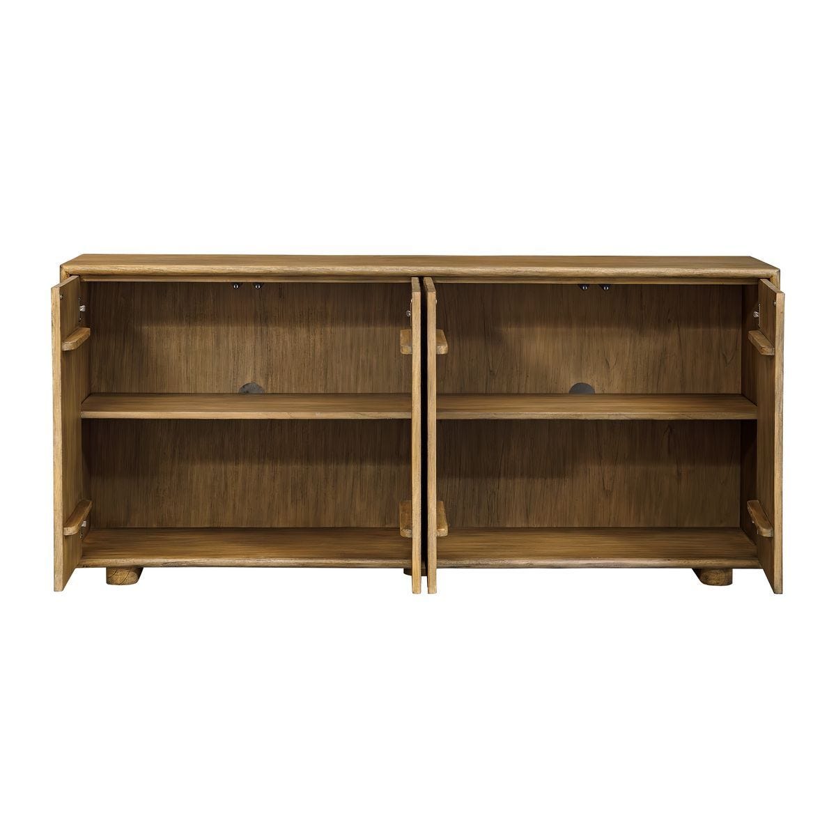 Stevenson 4 Door Cabinet, Natural - perfect for storage and display | Image 5 | InSTYLE Home & Rugs