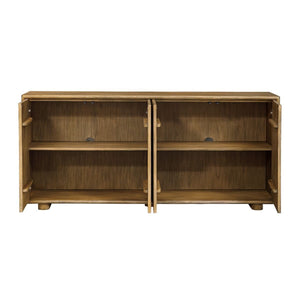 Stevenson 4 Door Cabinet, Natural - perfect for storage and display | Image 5 | InSTYLE Home & Rugs