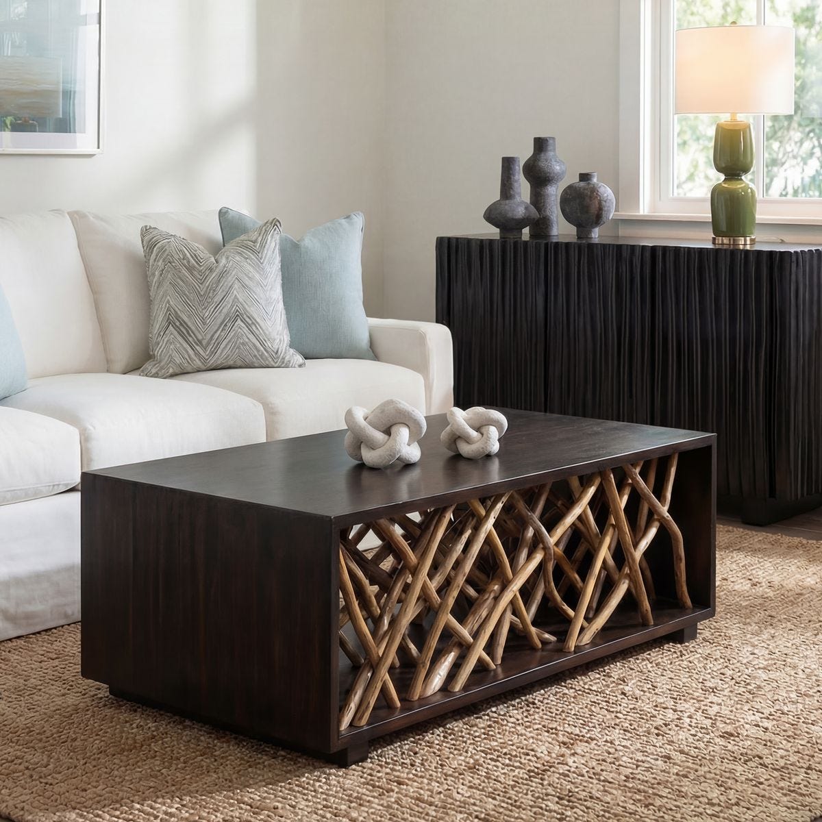 Teak Maze Coffee Table - functional centerpieces for homes | Image 1 | InSTYLE Home & Rugs