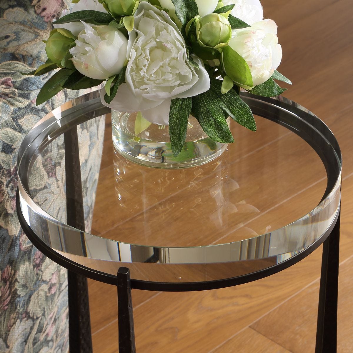 Midas Round Accent Table, Dark Bronze - functional accent table with unique design for any room | Image 4 | InSTYLE Home & Rugs