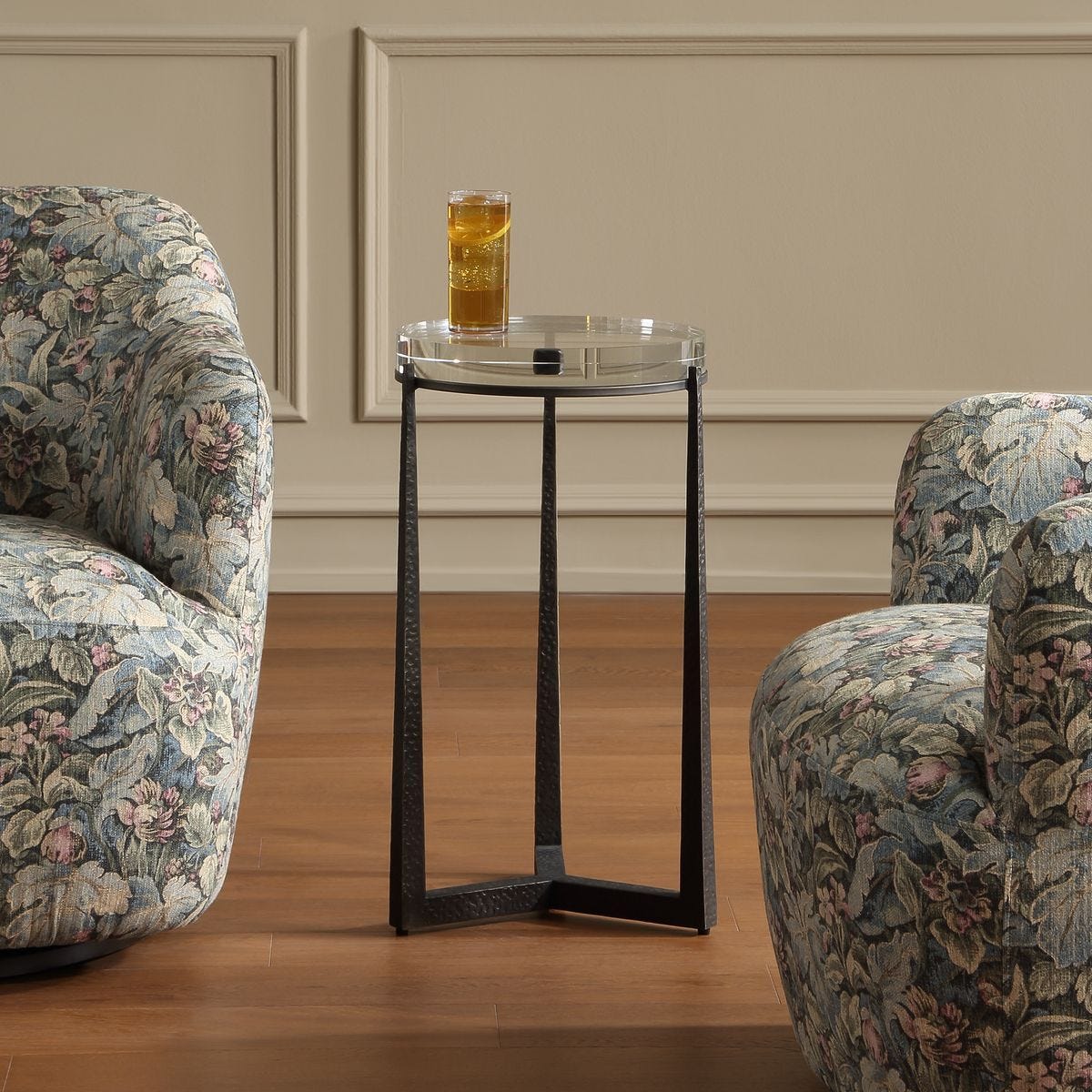 Midas Round Accent Table, Dark Bronze - functional accent table with unique design for any room | Image 1 | InSTYLE Home & Rugs