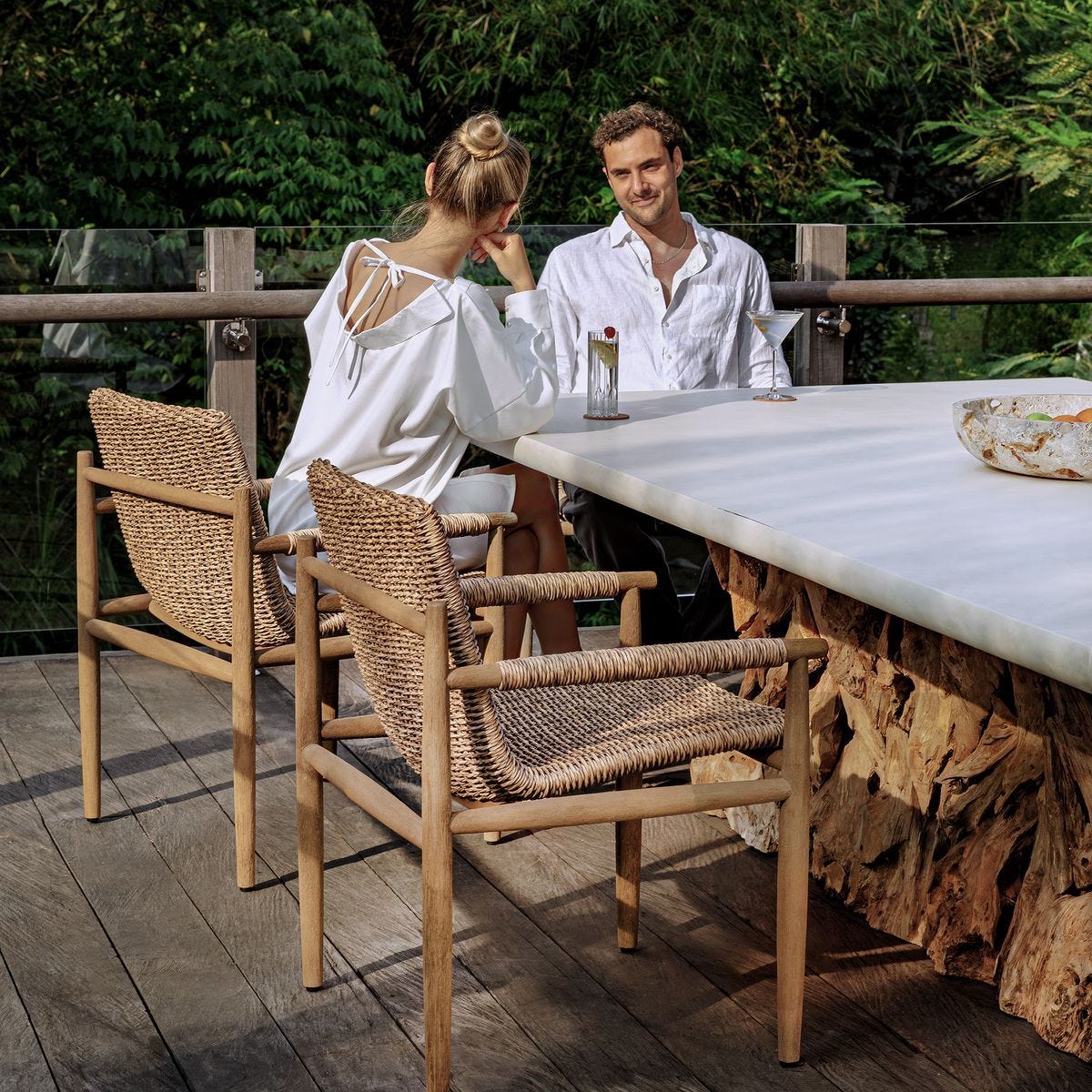 Sumba Outdoor Dining Chair, Golden Flax - comfortable dining experience | Image 3 | InSTYLE Home & Rugs
