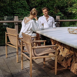 Sumba Outdoor Dining Chair, Golden Flax - comfortable dining experience | Image 3 | InSTYLE Home & Rugs