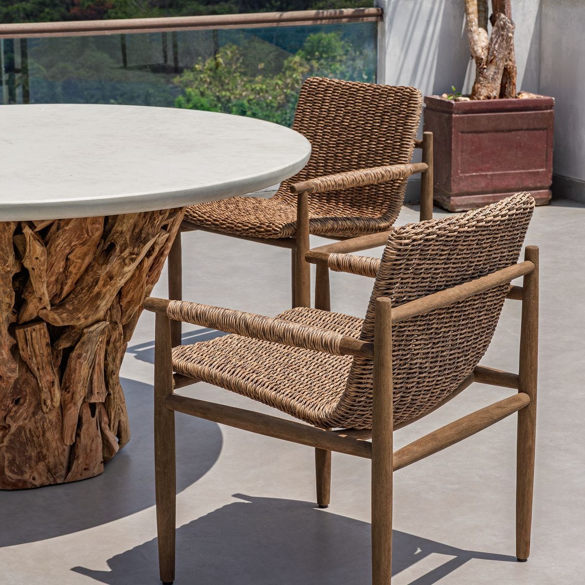 Sumba Outdoor Dining Chair, Golden Flax - comfortable dining experience | Image 5 | InSTYLE Home & Rugs