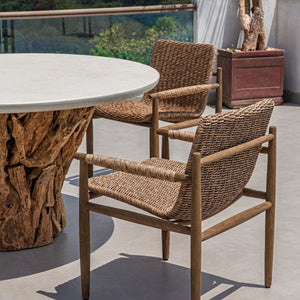 Sumba Outdoor Dining Chair, Golden Flax - comfortable dining experience | Image 5 | InSTYLE Home & Rugs
