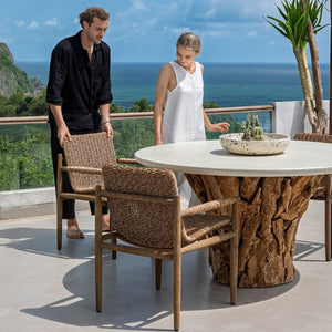 Sumba Outdoor Dining Chair, Golden Flax - comfortable dining experience | Image 14 | InSTYLE Home & Rugs