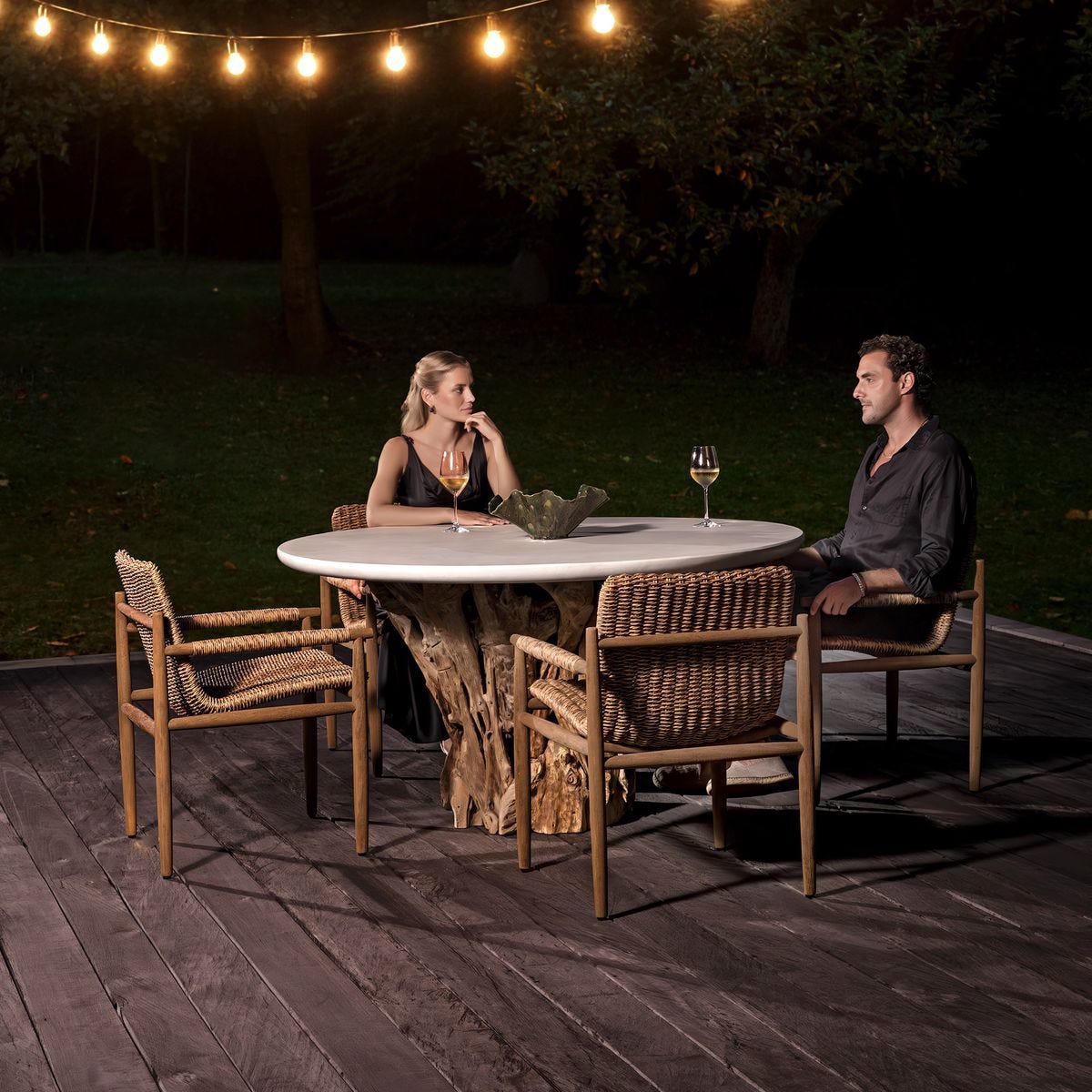 Sumba Outdoor Dining Chair, Golden Flax - comfortable dining experience | Image 6 | InSTYLE Home & Rugs