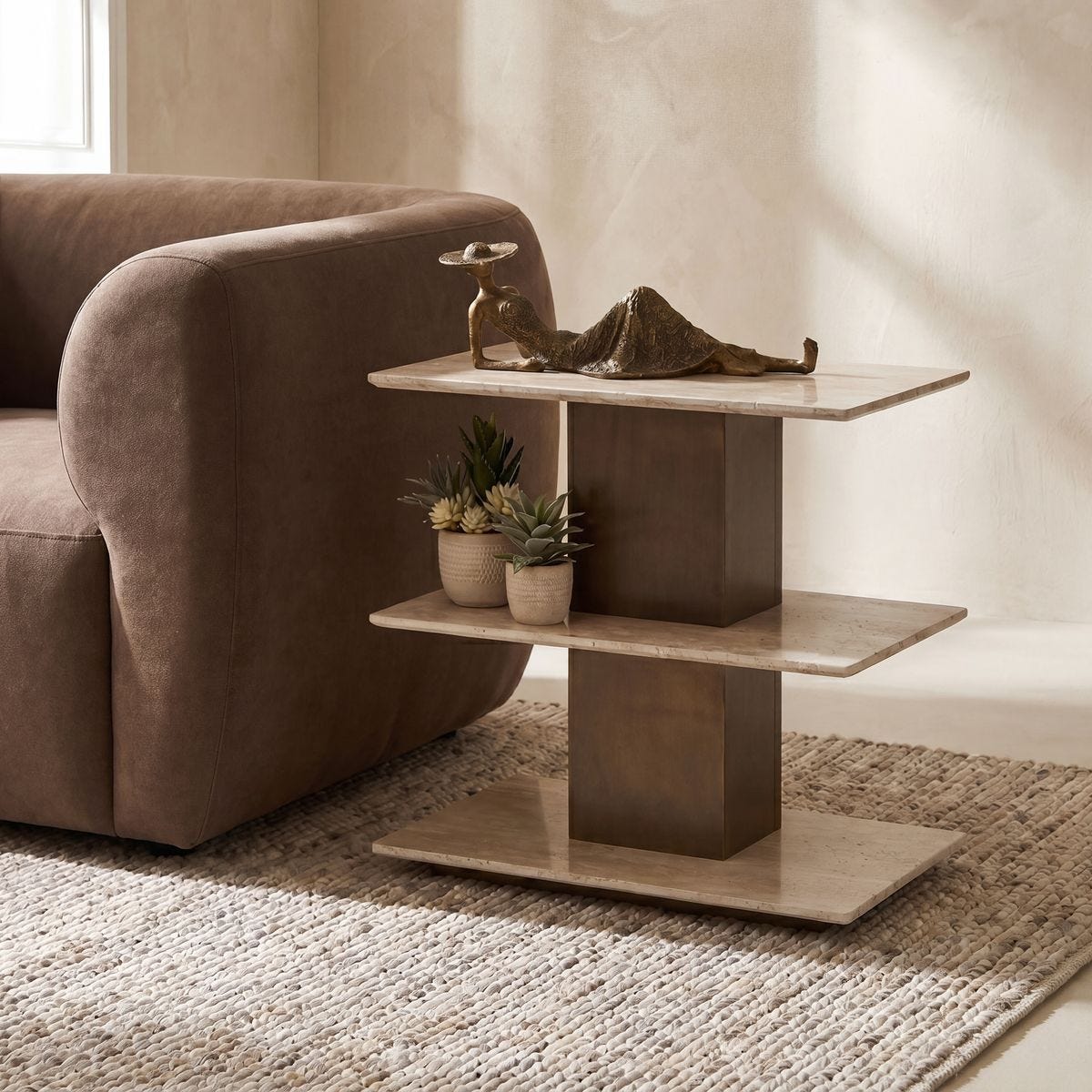 Travertini Accent Table - chic accent table for contemporary home interiors | Image 6 | InSTYLE Home & Rugs