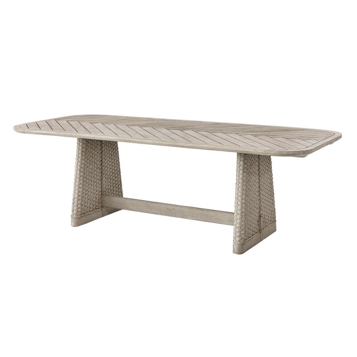 Harbor Herringbone Indoor-Outdoor Dining Table, 2 CARTONS - perfect for family meals | Image 4 | InSTYLE Home & Rugs