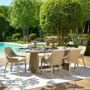 Harbor Herringbone Indoor-Outdoor Dining Table, 2 CARTONS - perfect for family meals | Image 1 | InSTYLE Home & Rugs