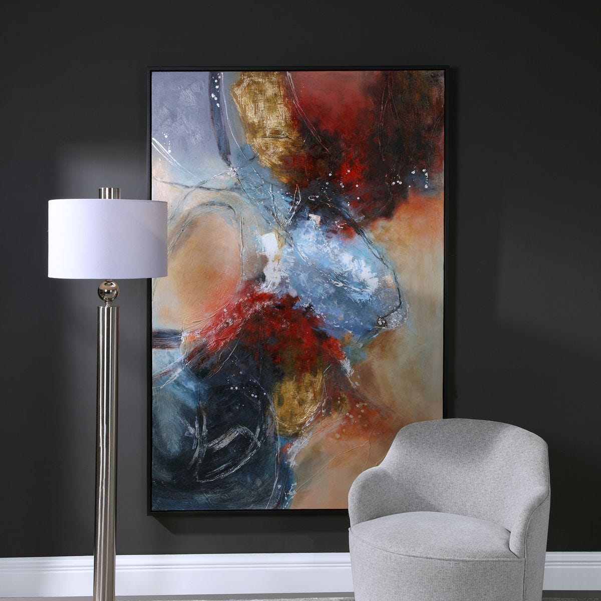 Summer Sunset Hand Painted Canvas - bold and creative art for unique interior décor | Image 1 | InSTYLE Home & Rugs