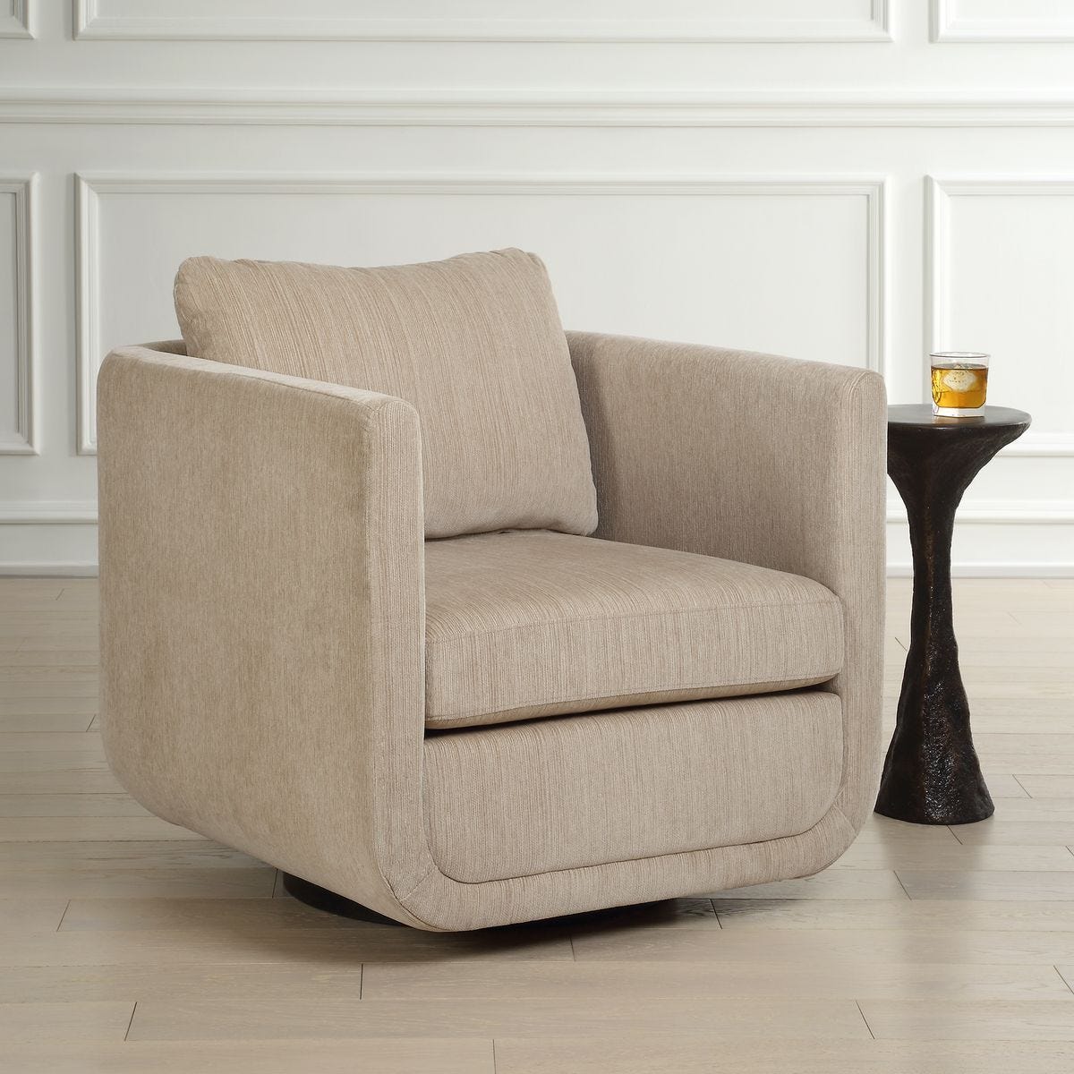 Abound Swivel Chair, Porcelain - comfortable seating for dining and office spaces | Image 3 | InSTYLE Home & Rugs