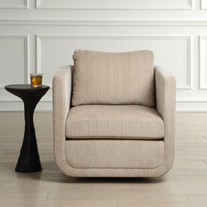 Abound Swivel Chair, Porcelain - comfortable seating for dining and office spaces | Image 1 | InSTYLE Home & Rugs