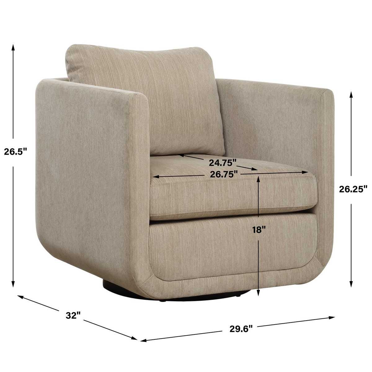 Abound Swivel Chair, Porcelain - comfortable seating for dining and office spaces | Image 9 | InSTYLE Home & Rugs