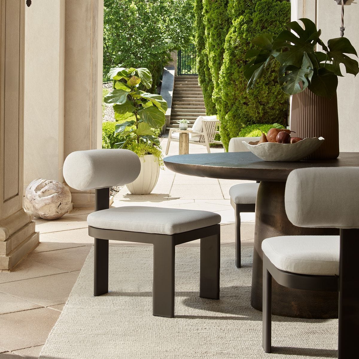 Bolster Back Outdoor Dining Chair - comfortable dining experience | Image 1 | InSTYLE Home & Rugs