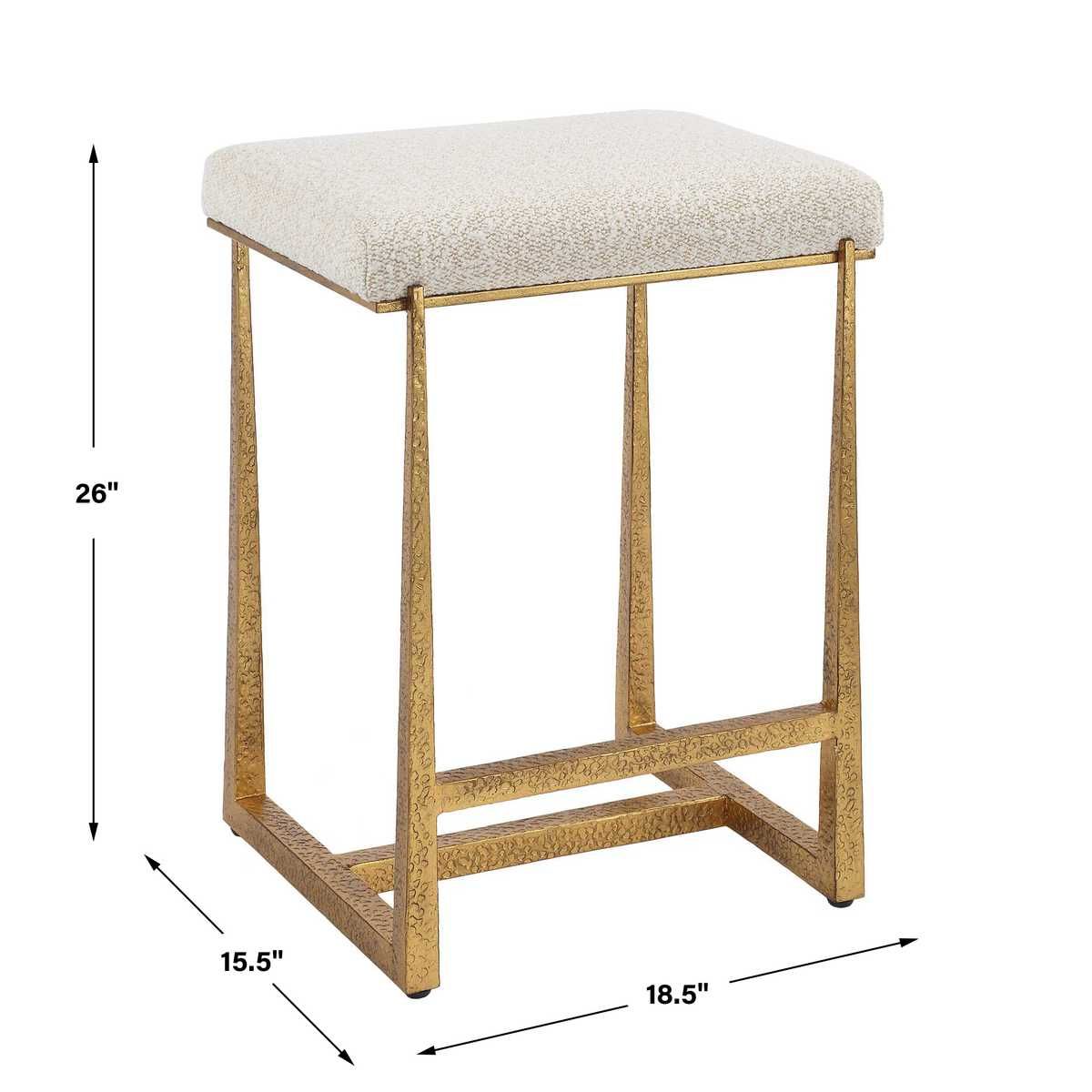 Midas Counter Stool, Gold - ergonomic design for comfort | Image 9 | InSTYLE Home & Rugs