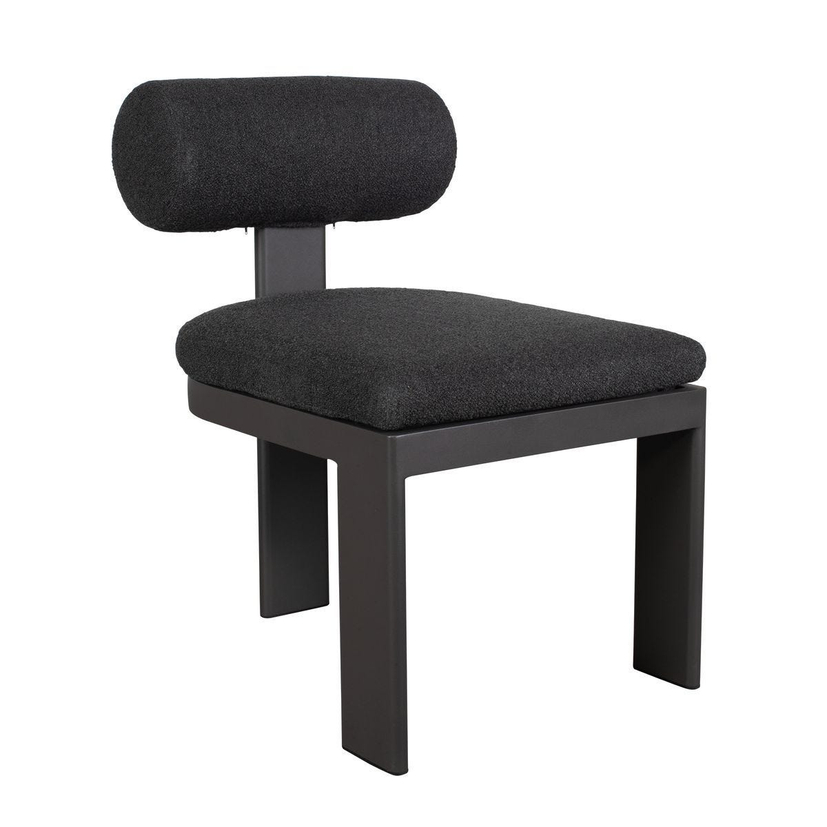 Bolster Back Outdoor Dining Chair, Charcoal - elegant seating for dining areas | Image 3 | InSTYLE Home & Rugs