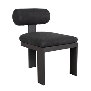 Bolster Back Outdoor Dining Chair, Charcoal - elegant seating for dining areas | Image 3 | InSTYLE Home & Rugs