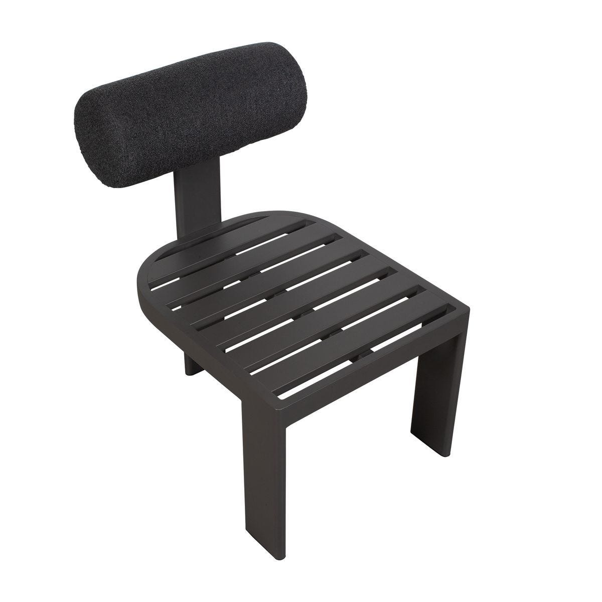 Bolster Back Outdoor Dining Chair, Charcoal - elegant seating for dining areas | Image 4 | InSTYLE Home & Rugs