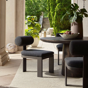 Bolster Back Outdoor Dining Chair, Charcoal - elegant seating for dining areas | Image 1 | InSTYLE Home & Rugs