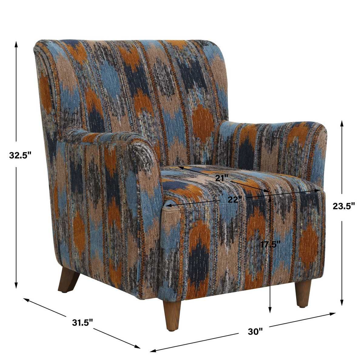 Lainey Armchair, Ikat - cozy armchair for reading and relaxation | Image 12 | InSTYLE Home & Rugs