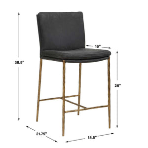 Ascend Counter Stool, Charcoal - ergonomic design for comfort | Image 10 | InSTYLE Home & Rugs